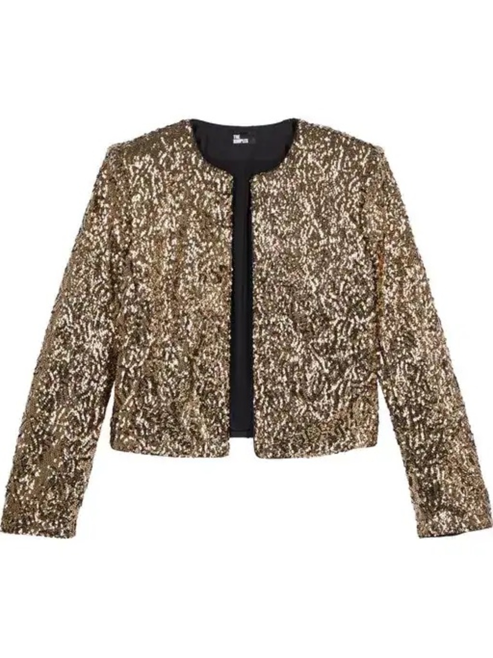 NWT The Kooples crop Sequin-embellished round-neck short woven jacket sz small